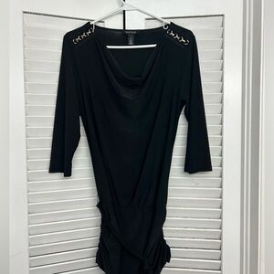 Black dress with gold embellishment